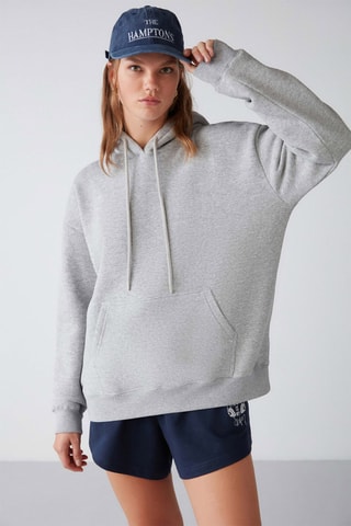 Sweat oversize com capuz - Cinzento