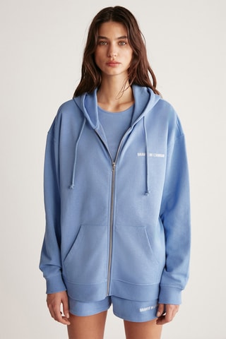 Sweat oversize com capuz - Azul