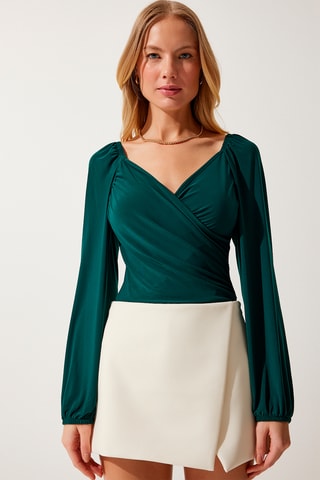 Blusa regular - Verde esmeralda