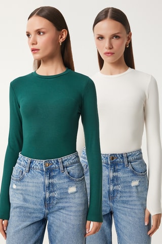2 tops regular - Cru e verde