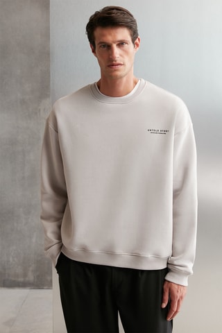 Sweat oversize - Cinzento claro