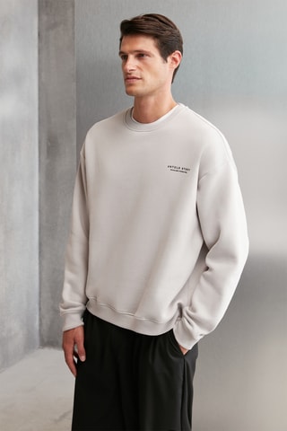 Sweat oversize - Cinzento claro