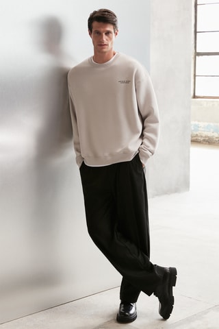 Sweat oversize - Cinzento claro