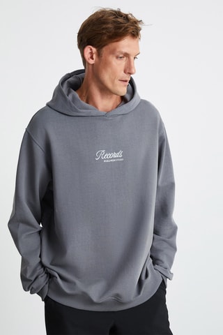 Sweat com capuz relaxed - Antracite