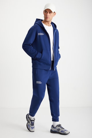 Sweat com capuz regular - Azul