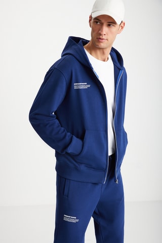 Sweat com capuz regular - Azul