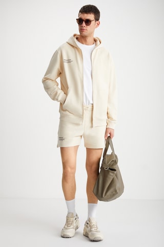 Sweat com capuz regular - Bege