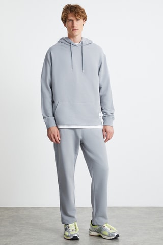 Sweat regular e calças wide legs - Cinzento claro