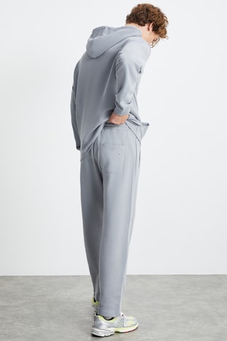 Sweat regular e calças wide legs - Cinzento claro