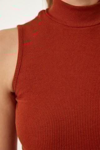 2 tops slim - Creme e vermelho tijolo