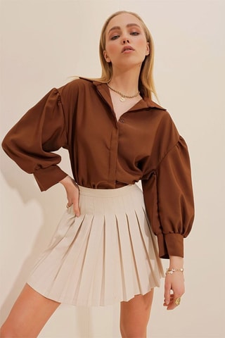 Camisa oversize - Castanho