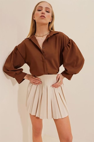 Camisa oversize - Castanho