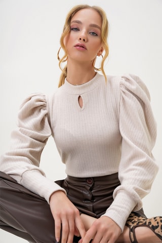 Blusa regular - Bege