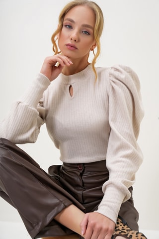 Blusa regular - Bege