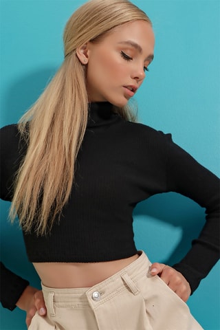 Crop top slim - Preto