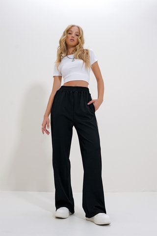 Calças wide legs - Preto