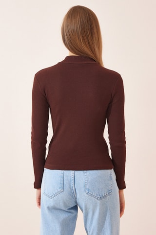 2 tops slim - Castanho e branco