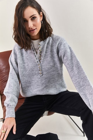 Camisola regular - Cinzento