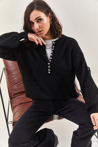 Camisola regular - Preto