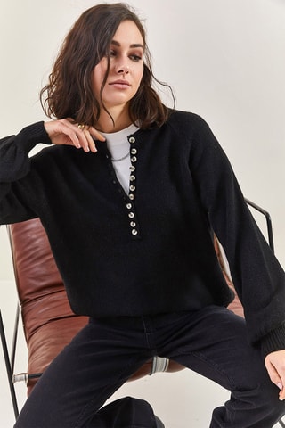Camisola regular - Preto