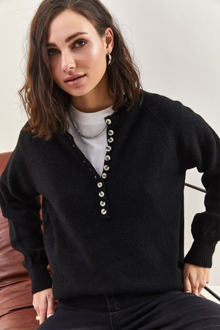 Camisola regular - Preto
