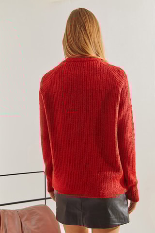 Camisola regular - Vermelho