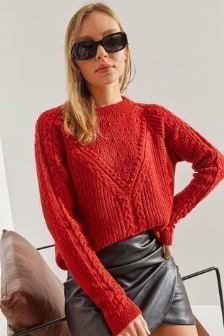 Camisola regular - Vermelho