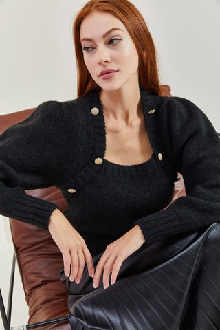 Camisola regular - Preto