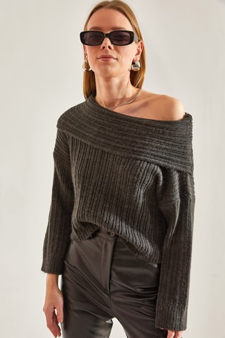 Camisola regular - Cinzento escuro