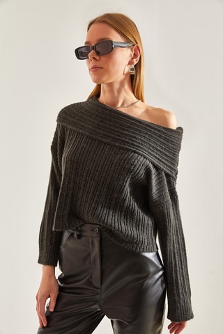 Camisola regular - Cinzento escuro