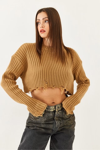 Camisola regular - Camel