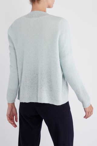 Super Kid Mohair en Baby Alpacawollen Vest - Zeegroen