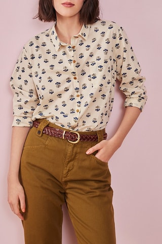 Blouse Bleuet Ecru en Marineblauw