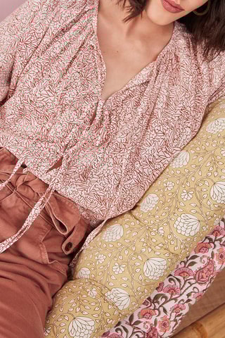 Blouse Yoko Ecru en Bordeauxrood