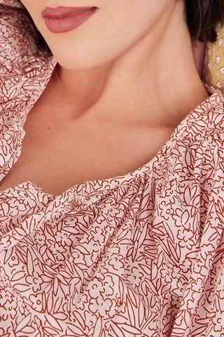 Blouse Yoko Ecru en Bordeauxrood