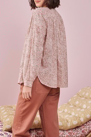 Blouse Yoko Ecru en Bordeauxrood