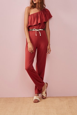 Jumpsuit Oud Bordeauxrood