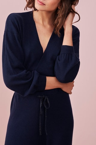 Merinoswollen Jumpsuit Marineblauw
