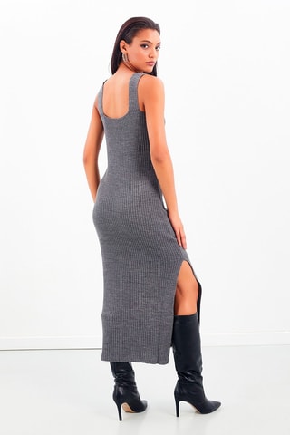 Robe longue en laine - Anthracite