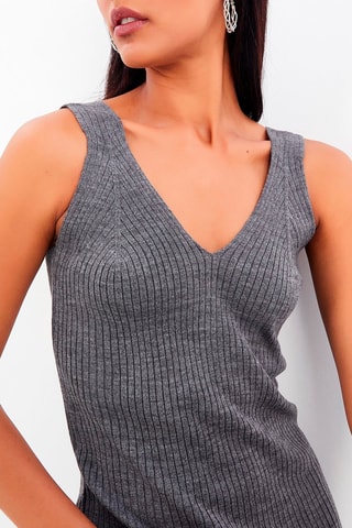 Robe longue en laine - Anthracite