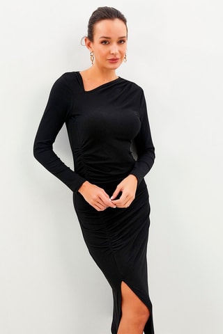 Robe fendue - Noir