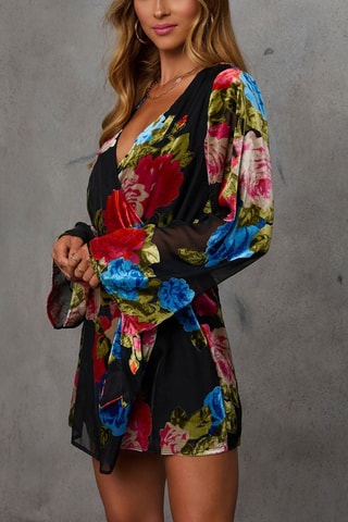 Robe portefeuille - Noir, rouge et bleu