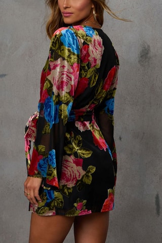Robe portefeuille - Noir, rouge et bleu