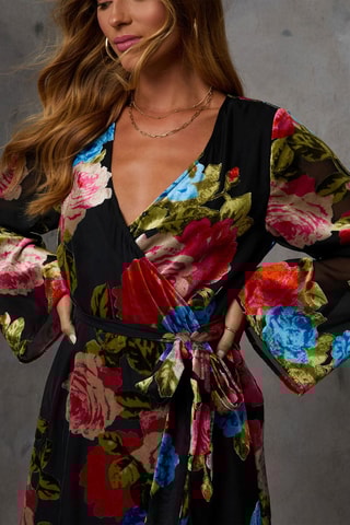 Robe portefeuille - Noir, rouge et bleu
