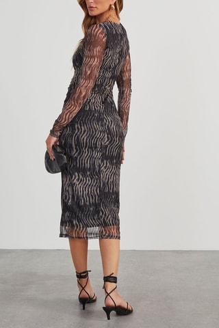 Robe midi drapée - Noir