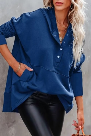 Trui met Capuchon - Marineblauw