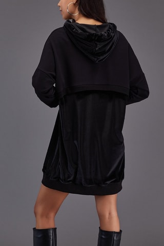 Velours Sweater-jurk - Zwart
