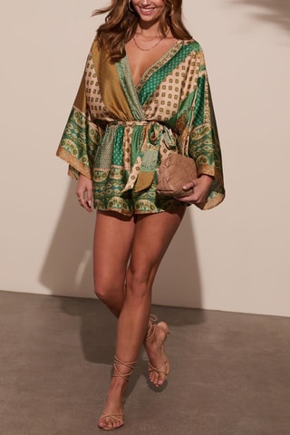 Combishort - Beige et vert