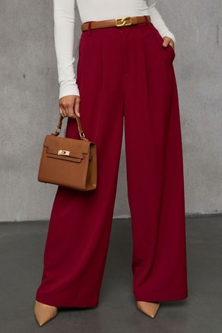 Broek met Hoge Taille - Bordeauxrood