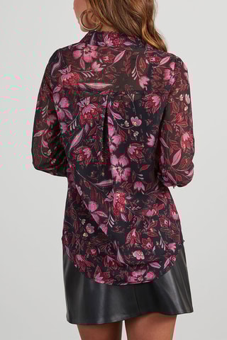 Chemisier - Noir, rouge et rose